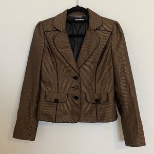 Vince Blazer Boyfriend Women's Black with metalic Gold striping